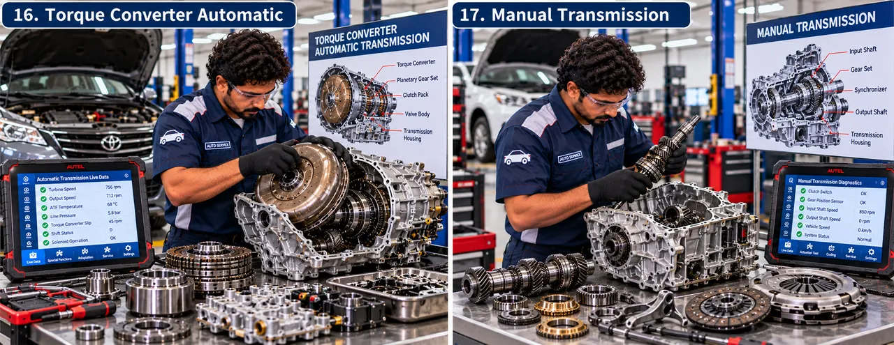 Transmission work and inspection in the workshop