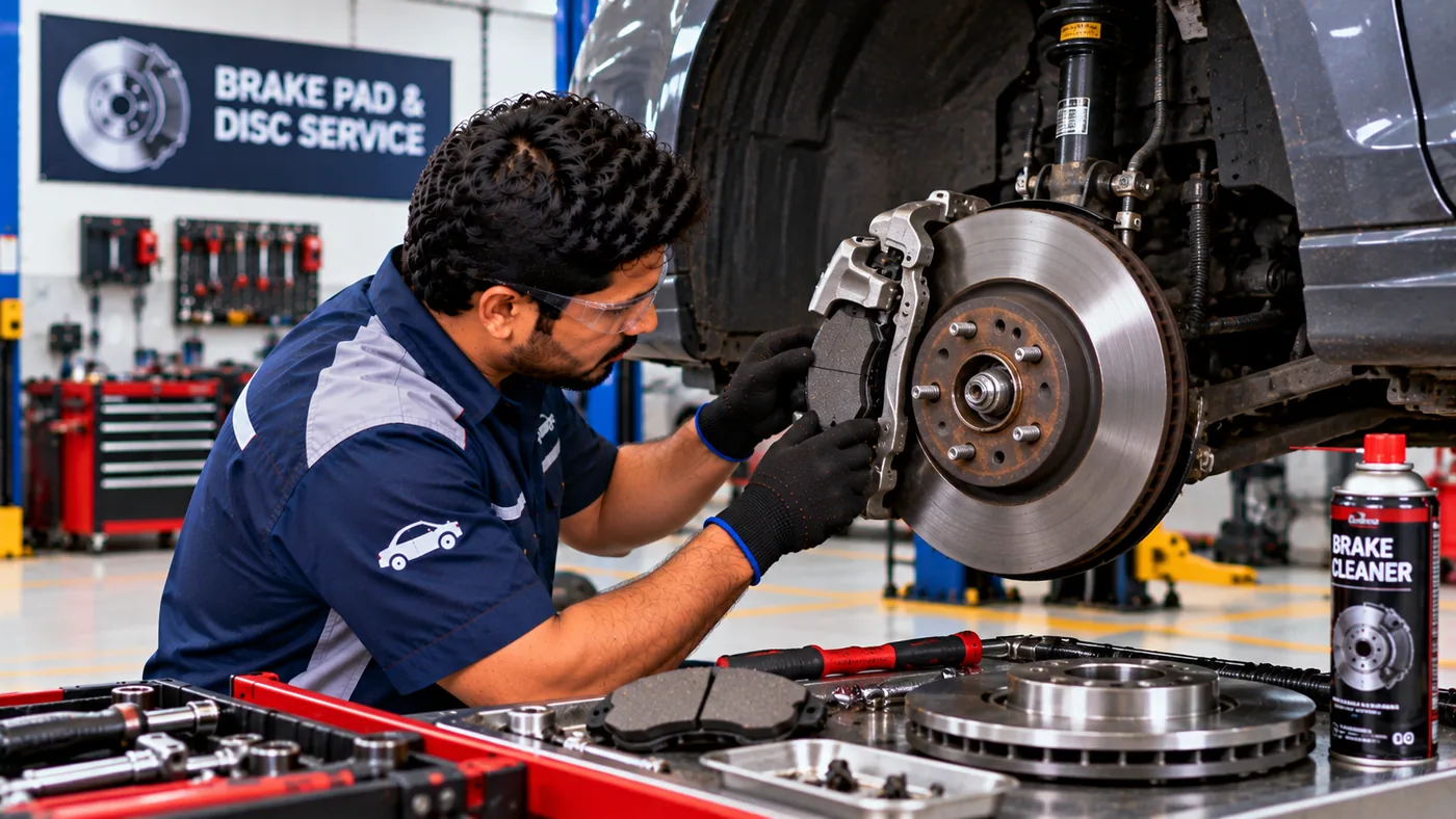 Brake pad and disc service