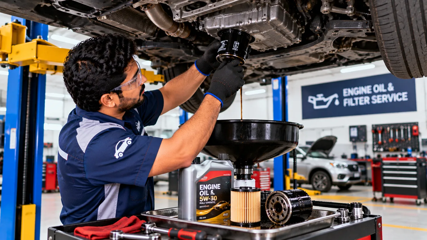 Engine oil and filter service