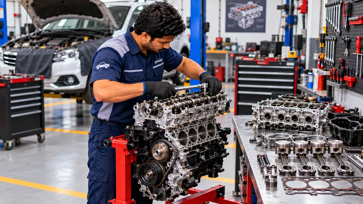 Engine overhaul work
